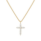 Collier en croix pour femme avec un pendentif blanc 