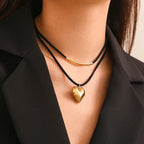 Collier cœur | modèle #BLACK LOVE Ma boutique