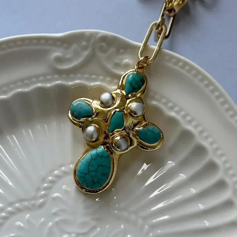 Collier bleu | modèle #CROSSFEN