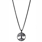 Collier arbre de vie avec un design noir et nocturne 