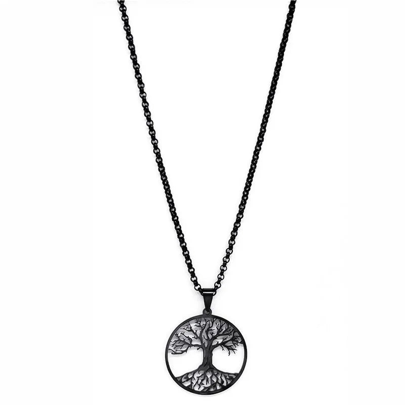 Collier arbre de vie avec un design noir et nocturne 