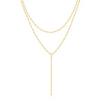 Collier en y doré à deux rangs et très fin 