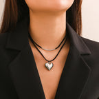 Collier cœur | modèle #BLACK LOVE Ma boutique