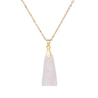 Collier acier inoxydable avec pendentif ressemblant à une pierre blanche 