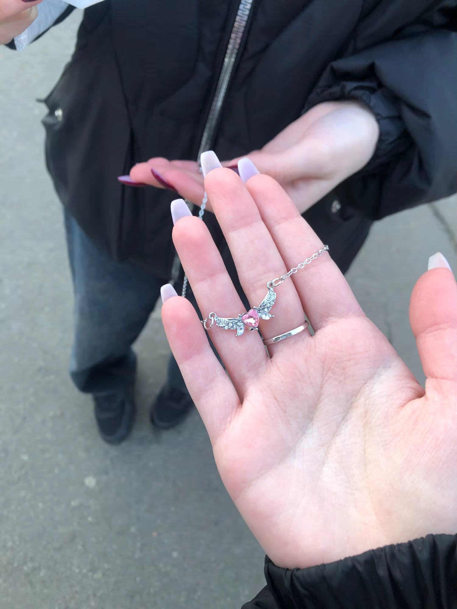 Collier rose | modèle #BIRD Colliane
