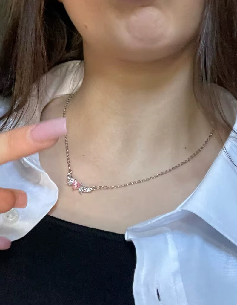 Collier rose | modèle #BIRD Colliane