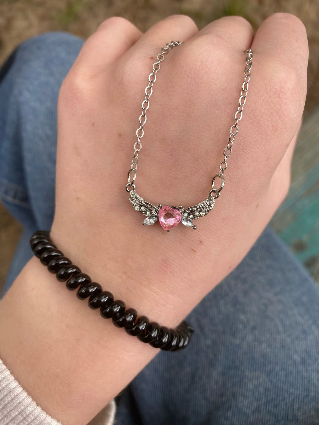 Collier rose | modèle #BIRD Colliane